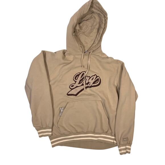 Lrg Other - LRG Knit Tufted Varsity Hoodie Cream Men’s 2XL Embroidered Patches Streetwear